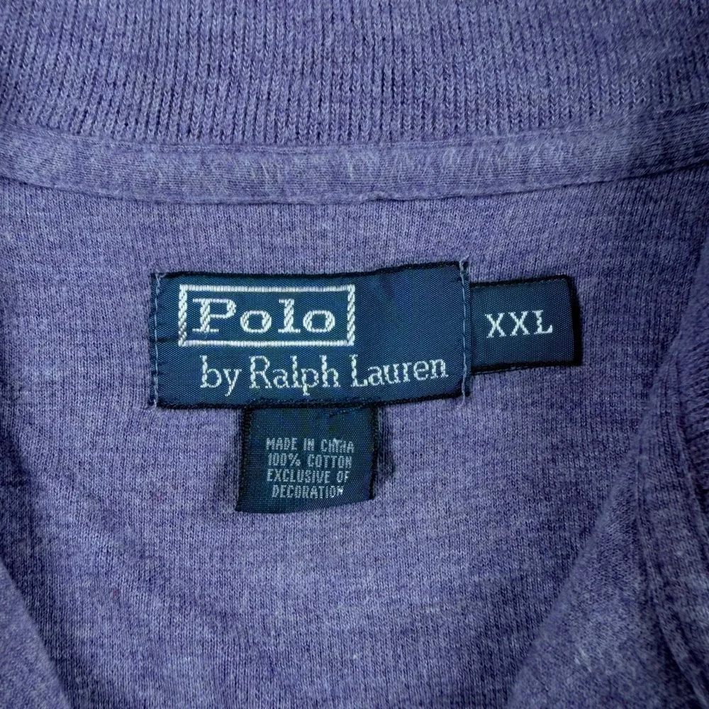 Polo Ralph Lauren Mens XXL Purple Qt Zip Cotton Pullover Sweater preppy logo